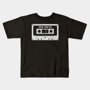 Neil Young - Vintage Cassette White Kids T-Shirt